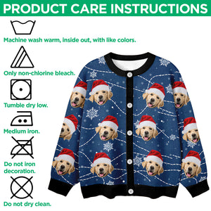 Custom Puppy Photo Personalized Dog Lovers Christmas Cardigan CH07 899896