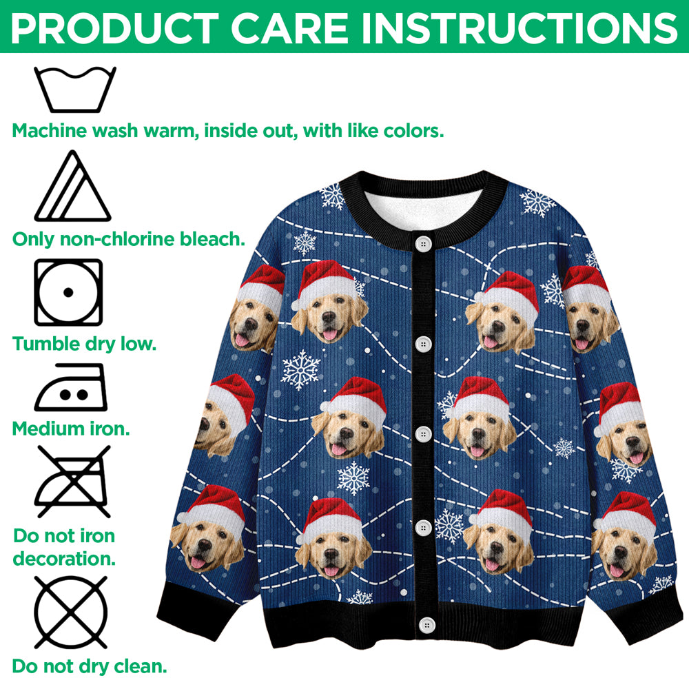 Custom Puppy Photo Personalized Dog Lovers Christmas Cardigan CH07 899896