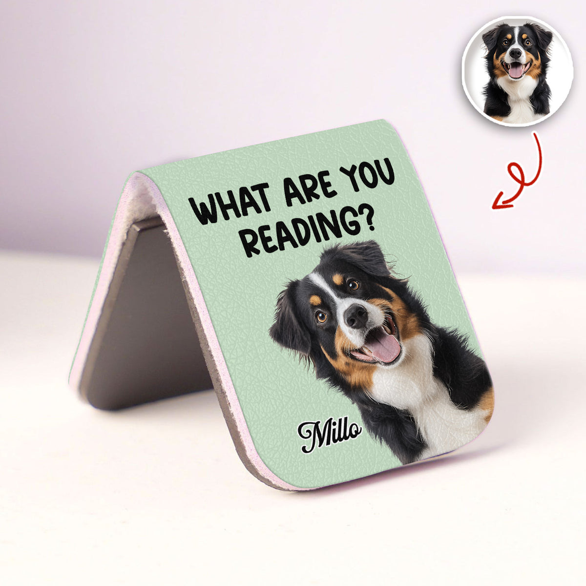 What Are You Reading - Custom Dog Photo Leather Magnetic Bookmark For Book Lovers, Dog Lovers CH07 899528