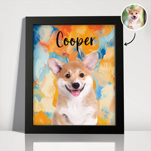 Custom Cute Dog Photo Colorful Background Picture Frame LM32 895127