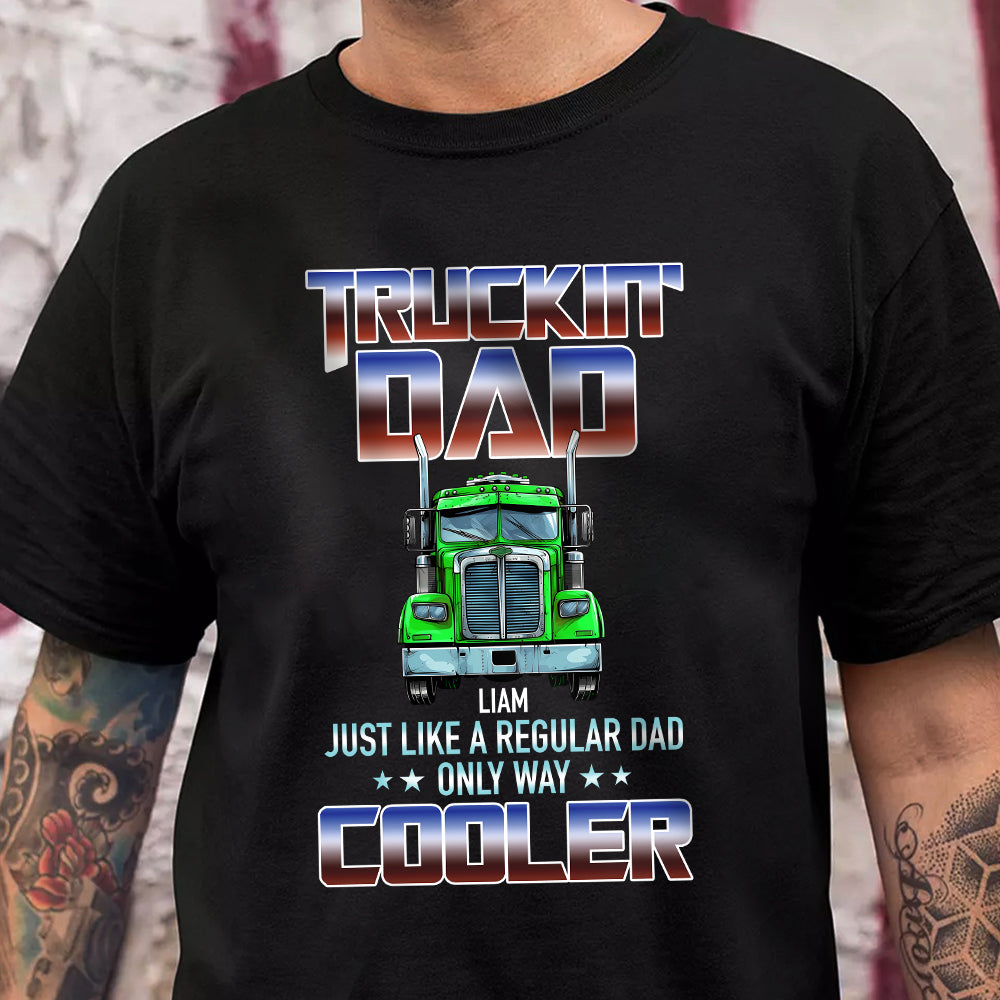 Personalized Cool Trucker Dad Dark Shirt For Car Lover TH10 894509