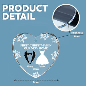 Our First Christmas As Mr & Mrs Personalized Heart Shaped Glass Ornament Anniversary Christmas Wedding Gifts HA75 897138