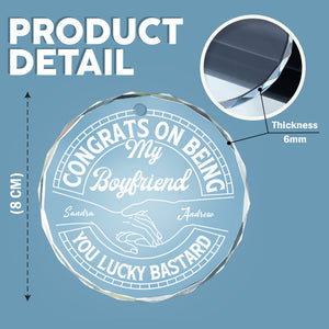 Couple Congrats On Being My Husband You Lucky Man Glass Circle Ornament HO82 894760