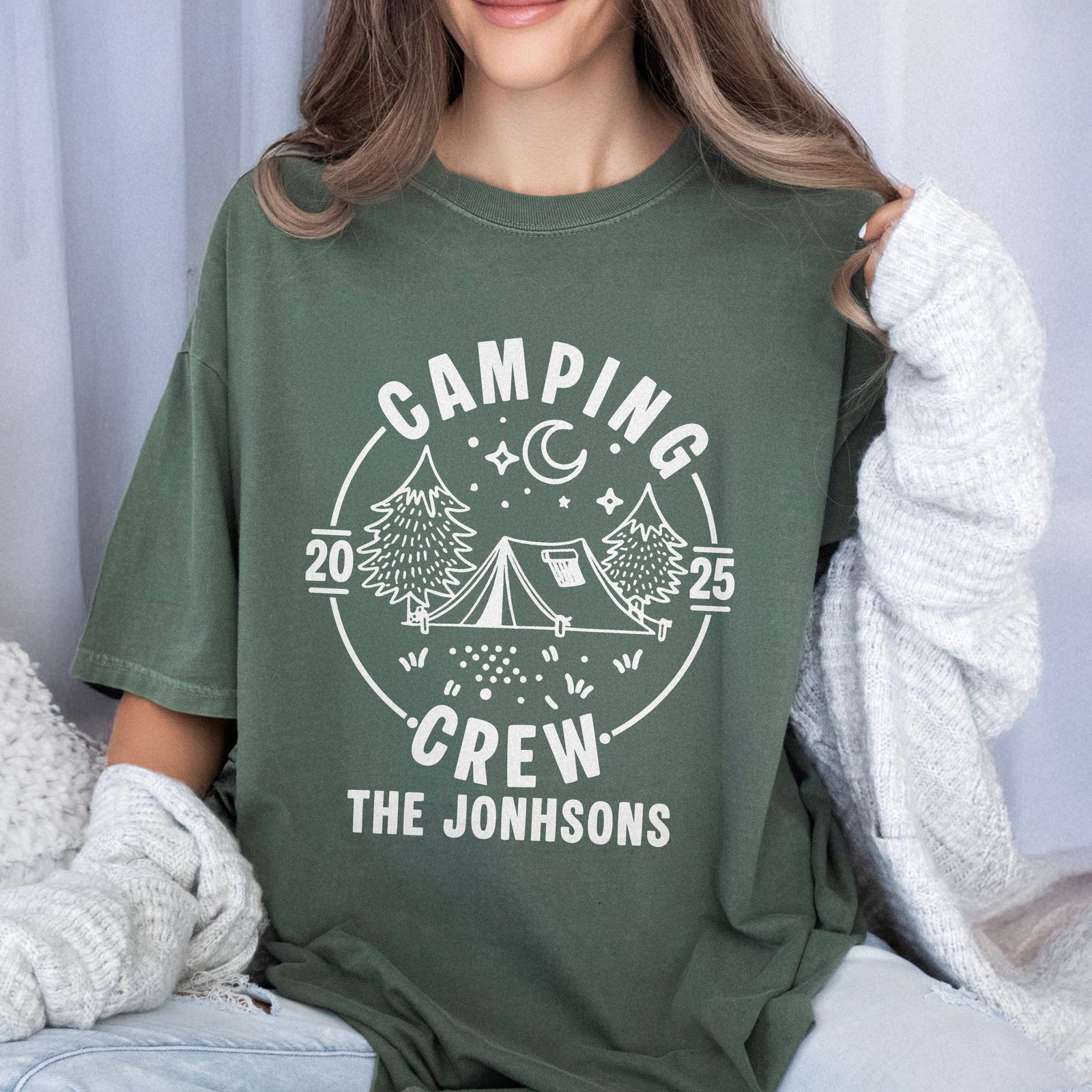 Custom Family Camping Crew Shirts 2025 - Matching Family Comfort Color Shirt LM32 895981