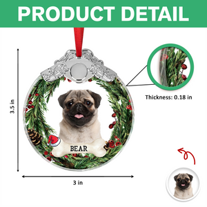 Custom Photo Dog Metal Glass Ornament For Christmas HA75 897168