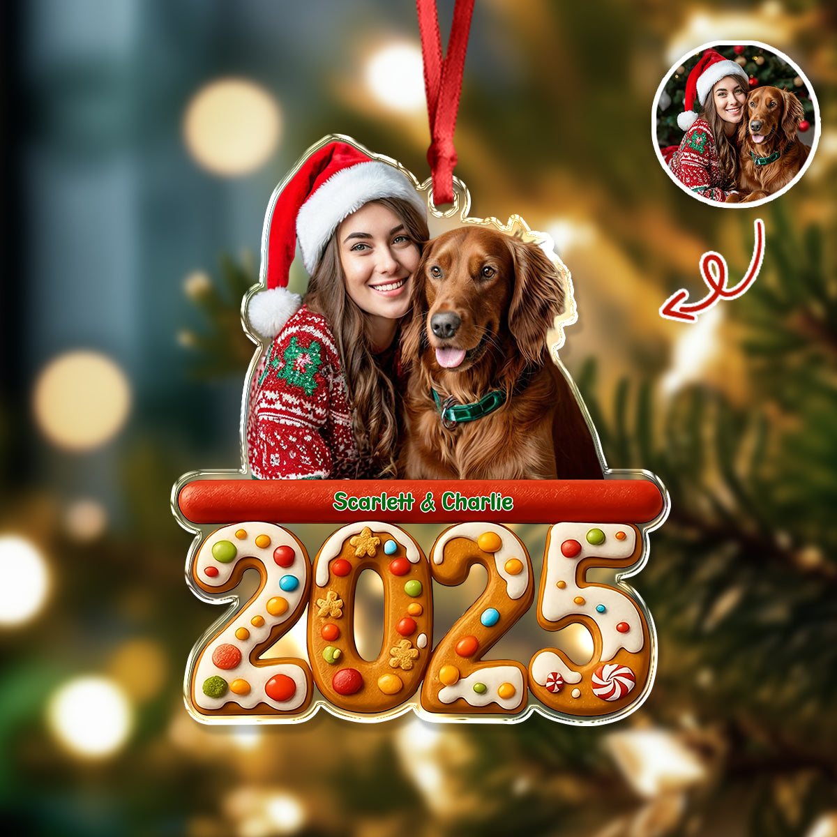 Custom Photo We And Our Dog Family Acrylic Ornament Gift For Dog Lovers HO82 900060