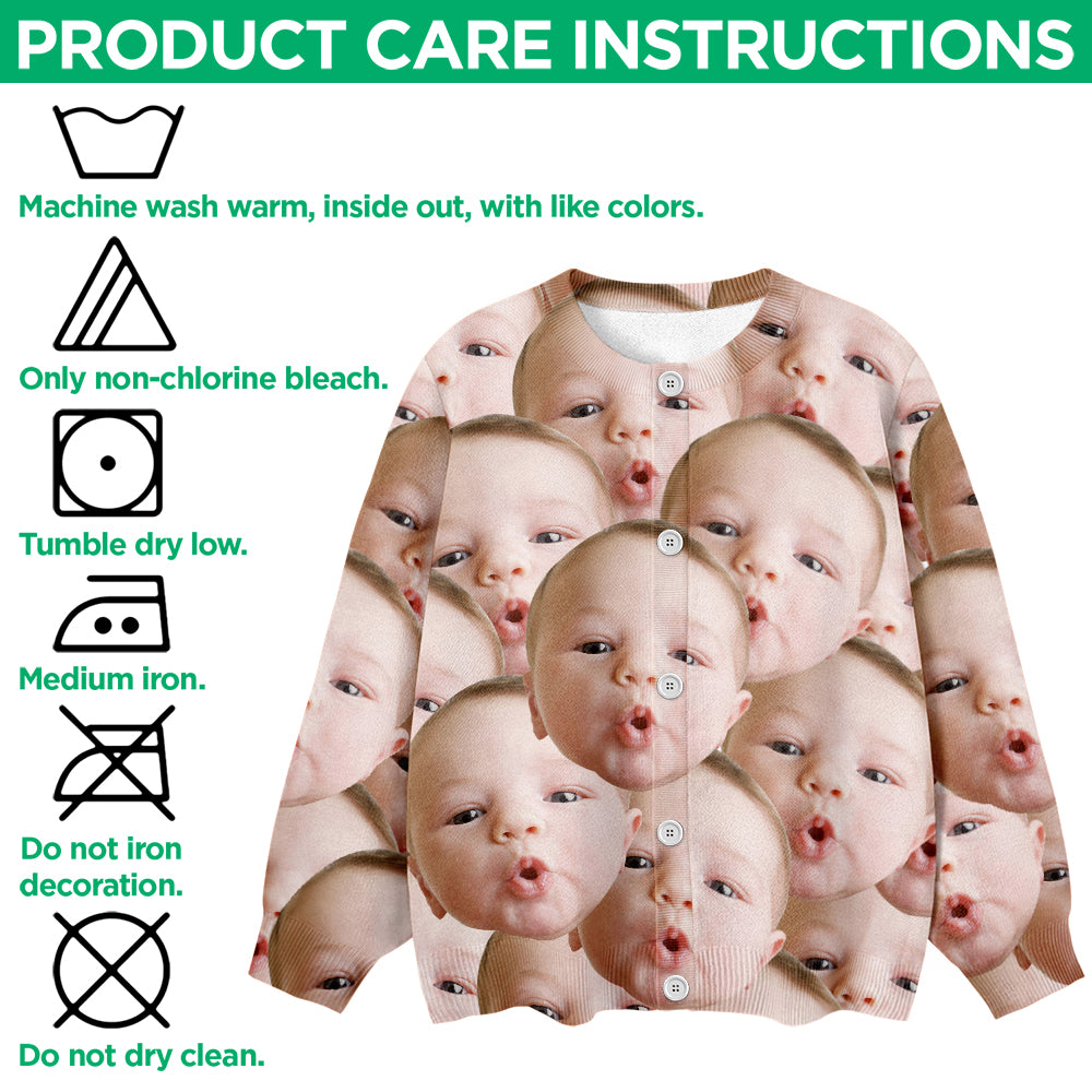 Custom Funny Kid Face Cardigan Gift For Family CH07 899826