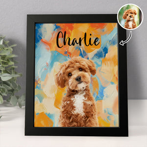 Custom Cute Dog Photo Colorful Background Picture Frame LM32 895127