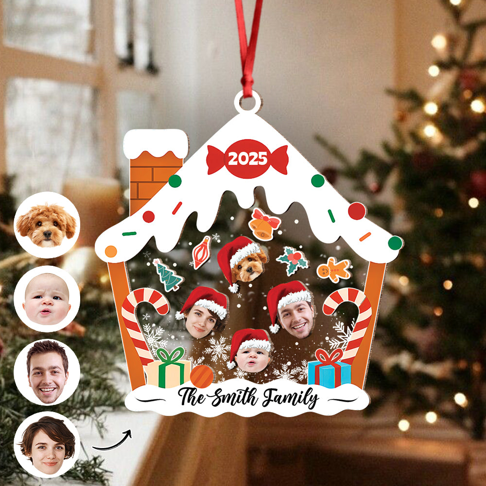 Custom Family Face With Pet Christmas Shaker Ornament CH07 896916