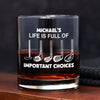 Personalized Name Life Is Full Of Choices Golf Engraved Rock Glass Gift for Golfer HA75 898530
