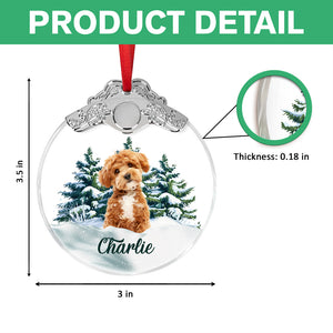 Custom Dog Photo Metal Top Glass Ornament For Christmas HA75 897170