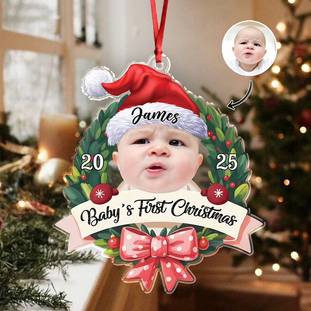 Custom Photo Baby's First Christmas Acrylic Ornament New Born Gift HA75 897484
