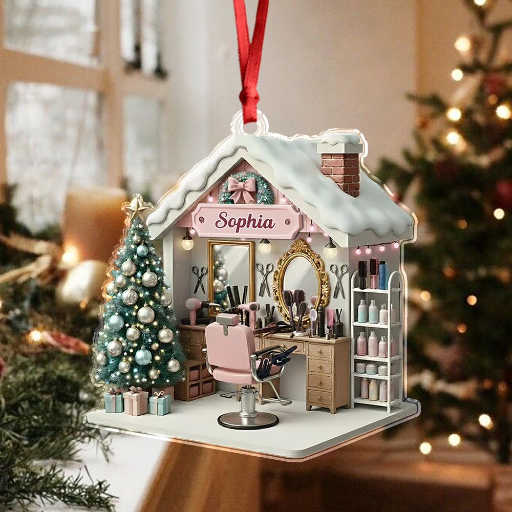 Personalized Custom Name Hair Salon Acrylic Ornament TH10 896823