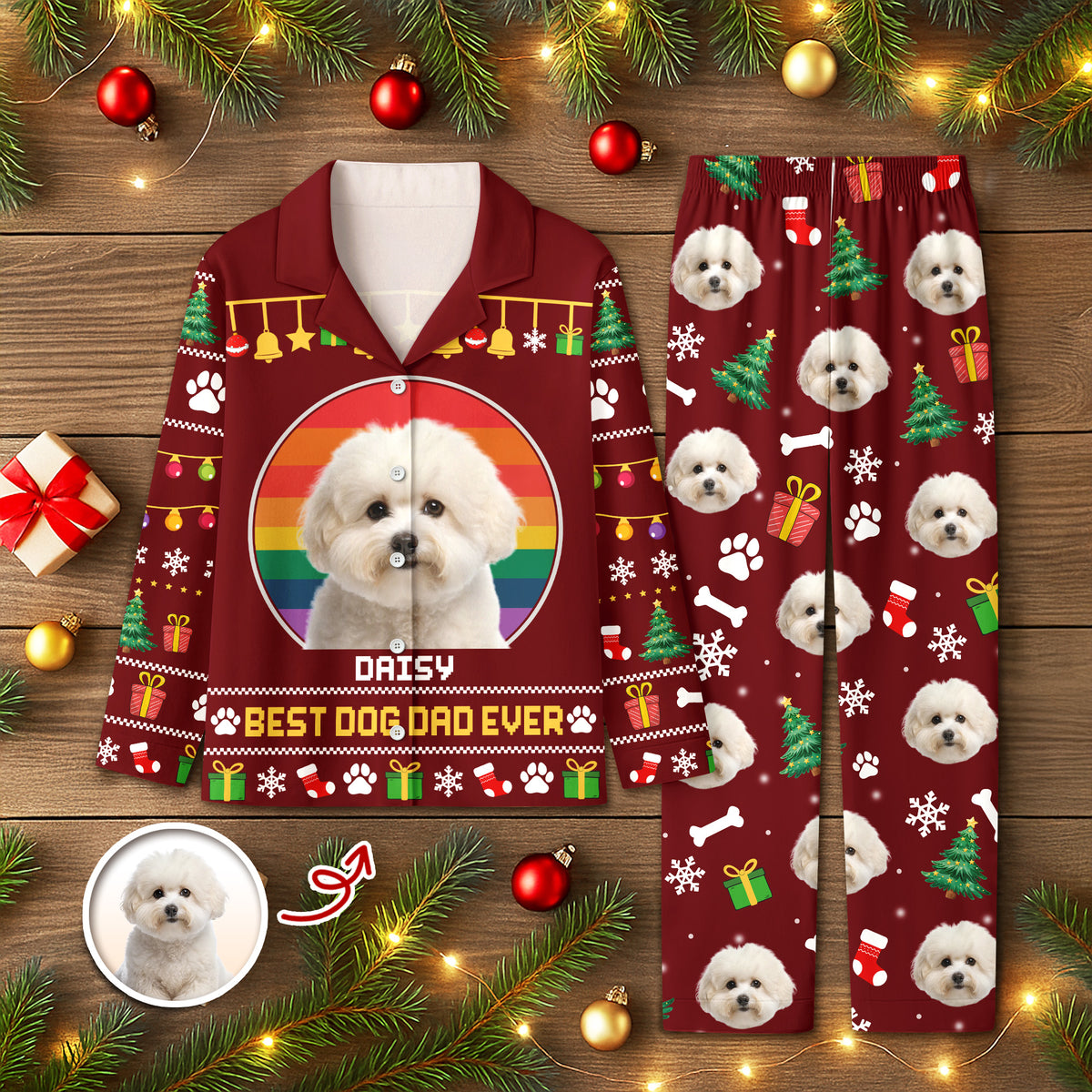 Custom Photo Best Dog Dad Mom Ever Pajamas TH10 896027