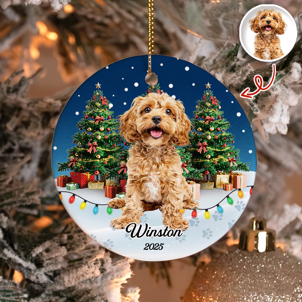 Custom Pet Photo - Personalized Christmas Ceramic Ornament For Pet Lovers CH07 899690