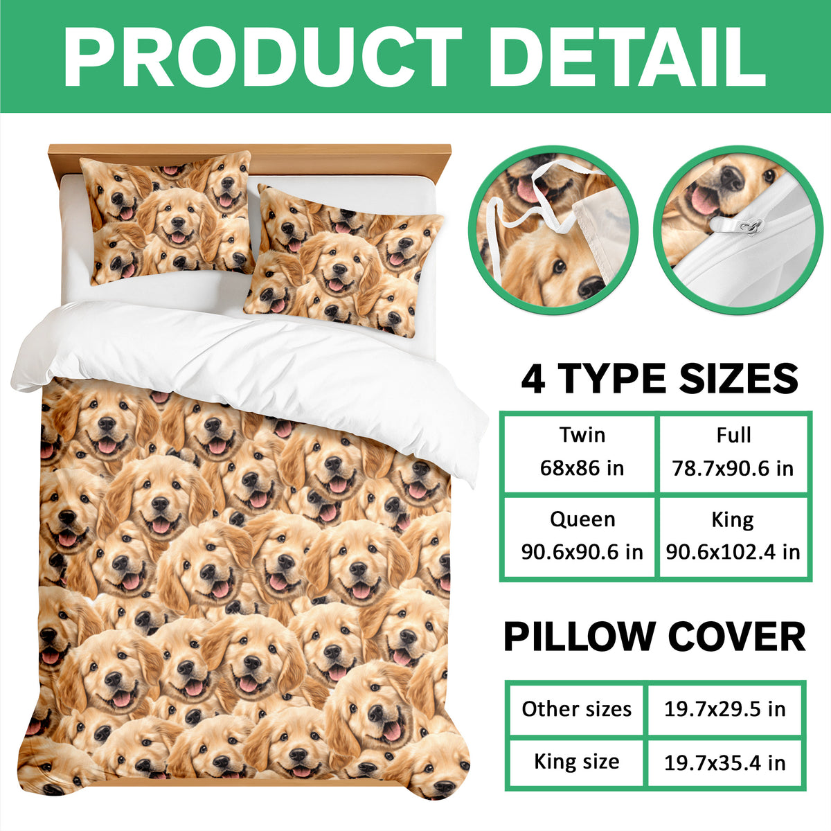 Custom Funny Puppy Photo Portrait Bedding Set Birthday, Christmas Gift For Dog Lover CH07 899192