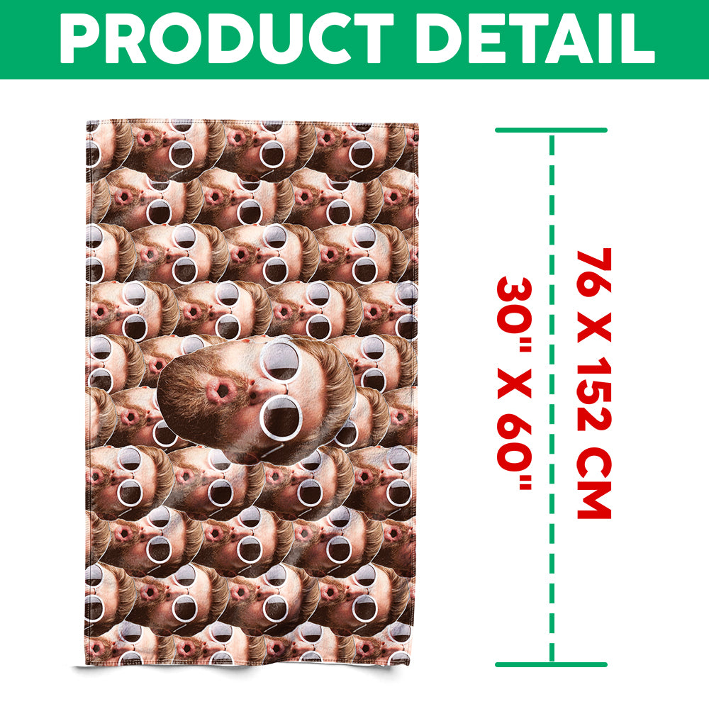 Custom Funny Face Photo Beach Towel Summer Party Gift CH07 895796