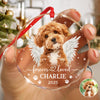 Custom Dog Photo Forever Loved Memorial Glass Ornament HA75 897034
