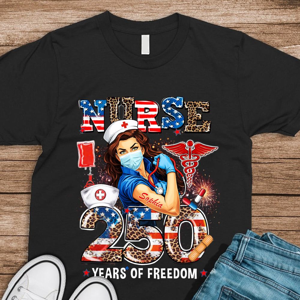 America Nurse 250 Years Of Freedom Dark Shirt TH10 898717