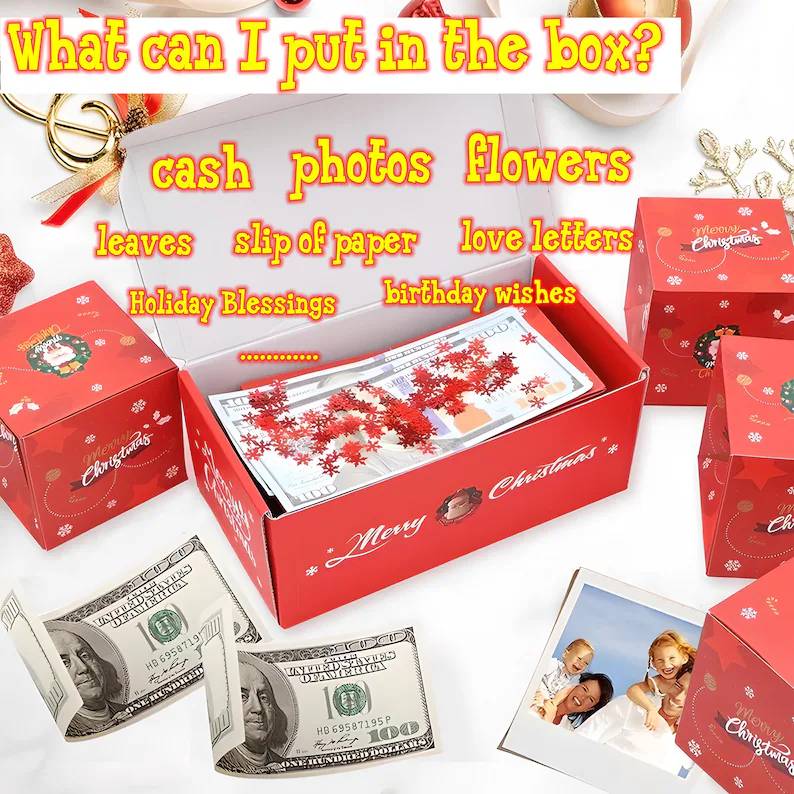 Personalized DIY Pop-Up Money & Photo Box, Christmas Explosion Gift Box HO82 903506
