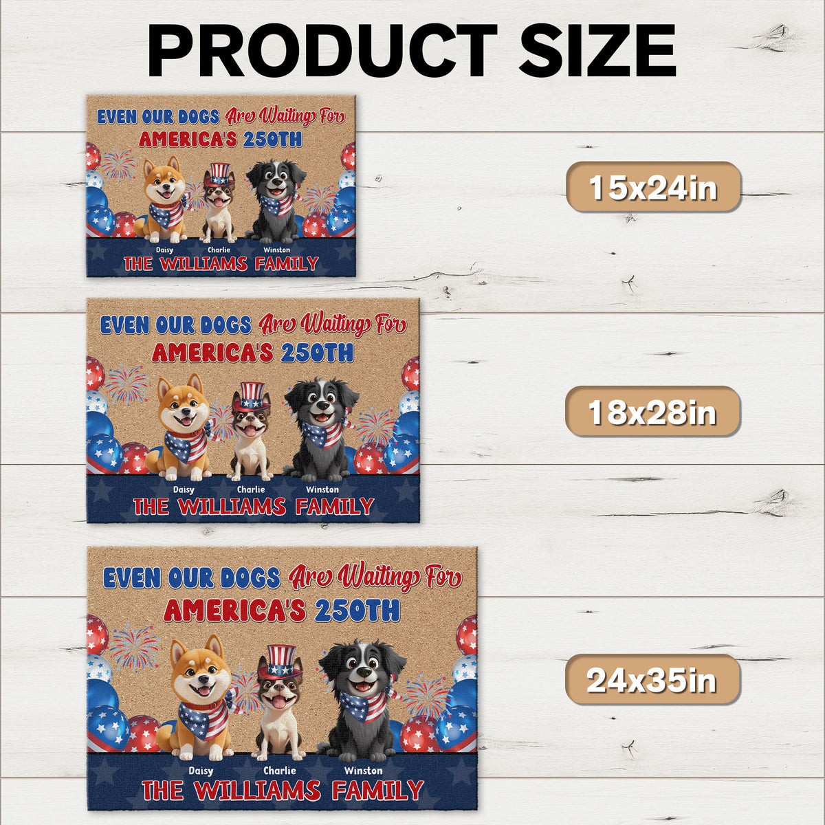 Even My Dog Waiting For America's 250th Personalized Doormat For Dog Lover CH07 910326