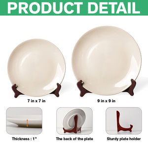 Custom Name Hands in Hands with Mama Chinoiserie Toile De Jouy Style Personalized Ceramic Plate HA75 892654