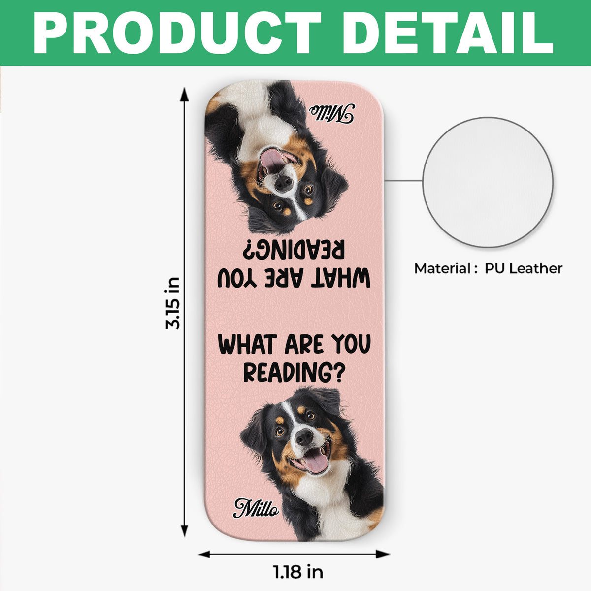 What Are You Reading - Custom Dog Photo Leather Magnetic Bookmark For Book Lovers, Dog Lovers CH07 899528