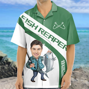 Custom Photo Fish Reaper - Personalized Fishing Hawaiian Shirt HO82 893790