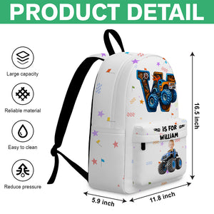 Custom Photo Monster Truck Alphabet Letters Backpack LM32 893927