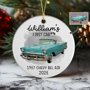 Custom Car Photo My First Car Keepsake Christmas Ceramic Ornament LM32 897381