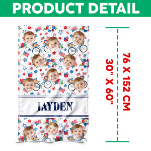 Custom Photo Patriotic America Independence Flag Day Beach Towel LM32 893513