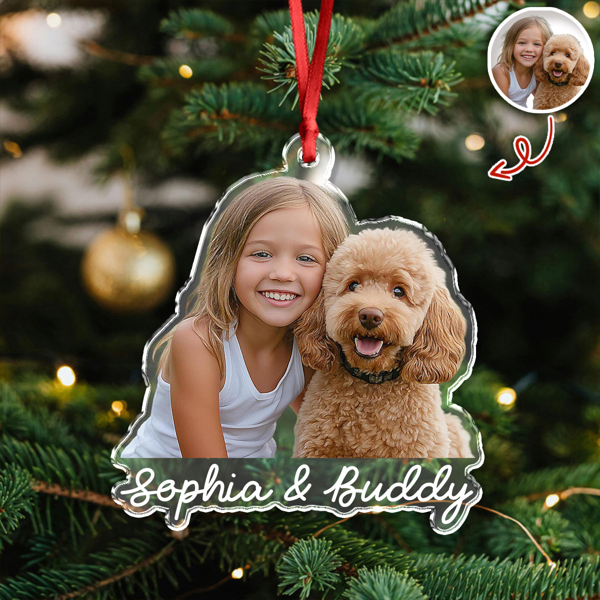 Custom Cute Dog Photo Memories 2025 Christmas Acrylic Ornament LM32 895987