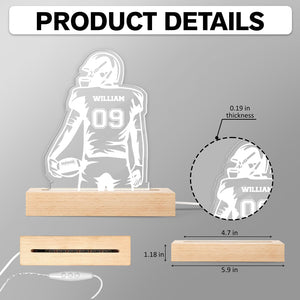 Personalized Football Player LED Night Light Football Team Gift CH07 899460