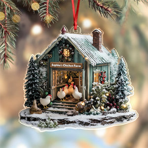 Personalized Chicken Farm Acrylic Ornament Farmhouse Christmas Ornament HA75 897052