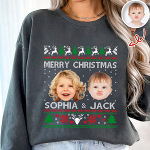 Custom Photo Ugly Christmas Sweatshirt Gift For Family TH10 896381
