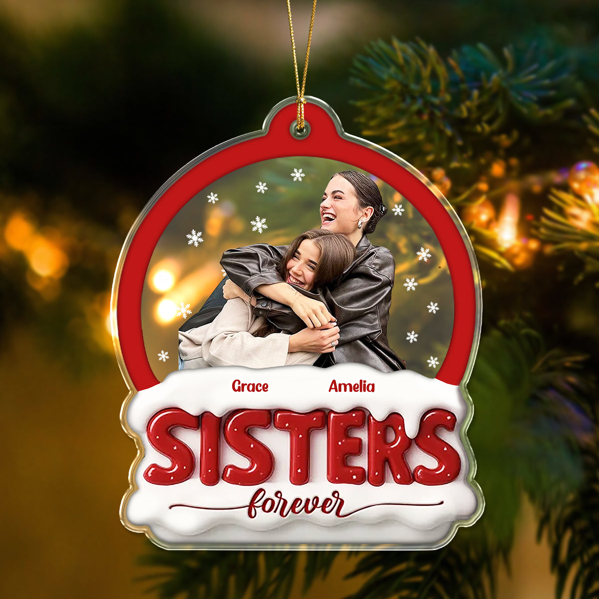 Custom Photo Best Friend Christmas Birthday Acrylic Ornament Gifts For Women, Besties, Sisters, BFF LM32 895945