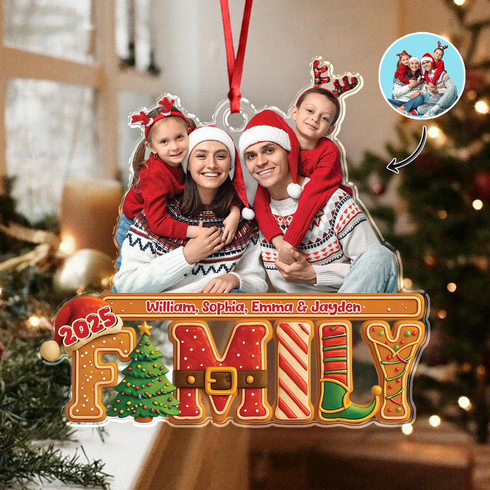 Custom Family Photo Our Christmas Tree Cake Personalized Acrylic Ornament CH07 899708