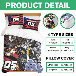 Custom Name And Number - Personalized Motocross Quilt Bedding Set LM32 897289