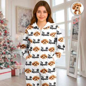 Custom Puppy Photo The Dog Father with Pawprints Design Onesie Pajamas LM32 897209