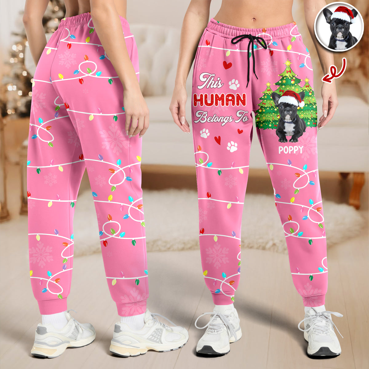 Custom Photo This Human Belongs To Dog Sweatpants HA75 897652