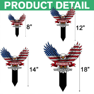 Custom Family Name America Eagle Garden Stake TH10 898059
