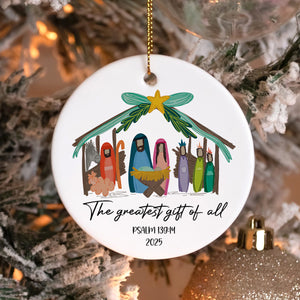The Greatest Gift of All - Personalized Nativity Christmas Ceramic Ornament LM32 895719