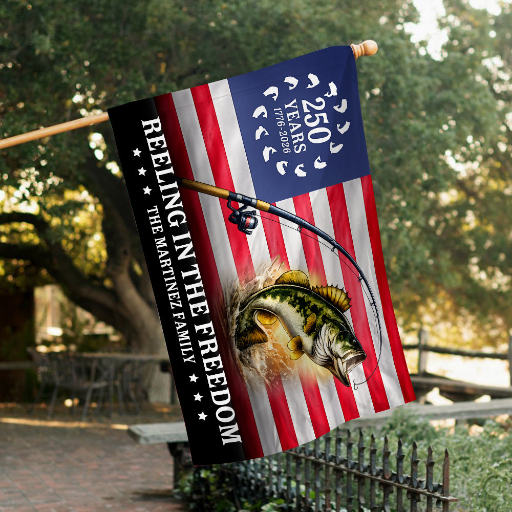 Custom Family Name Reeling In The Freedom House Flag TH10 169037