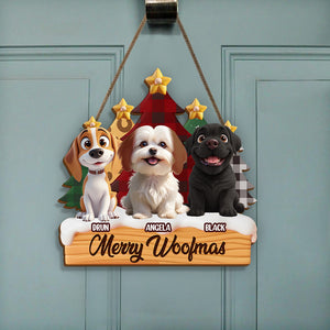 Personalized Happy Pawlidays Christmas Door Sign Gift For Dog Lover LM32 897249