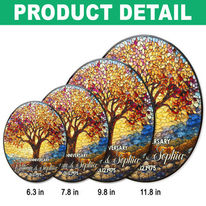 Personalized Tree of Life Stained Glass Suncatcher Anniversary Gift For Parents HA75 897106