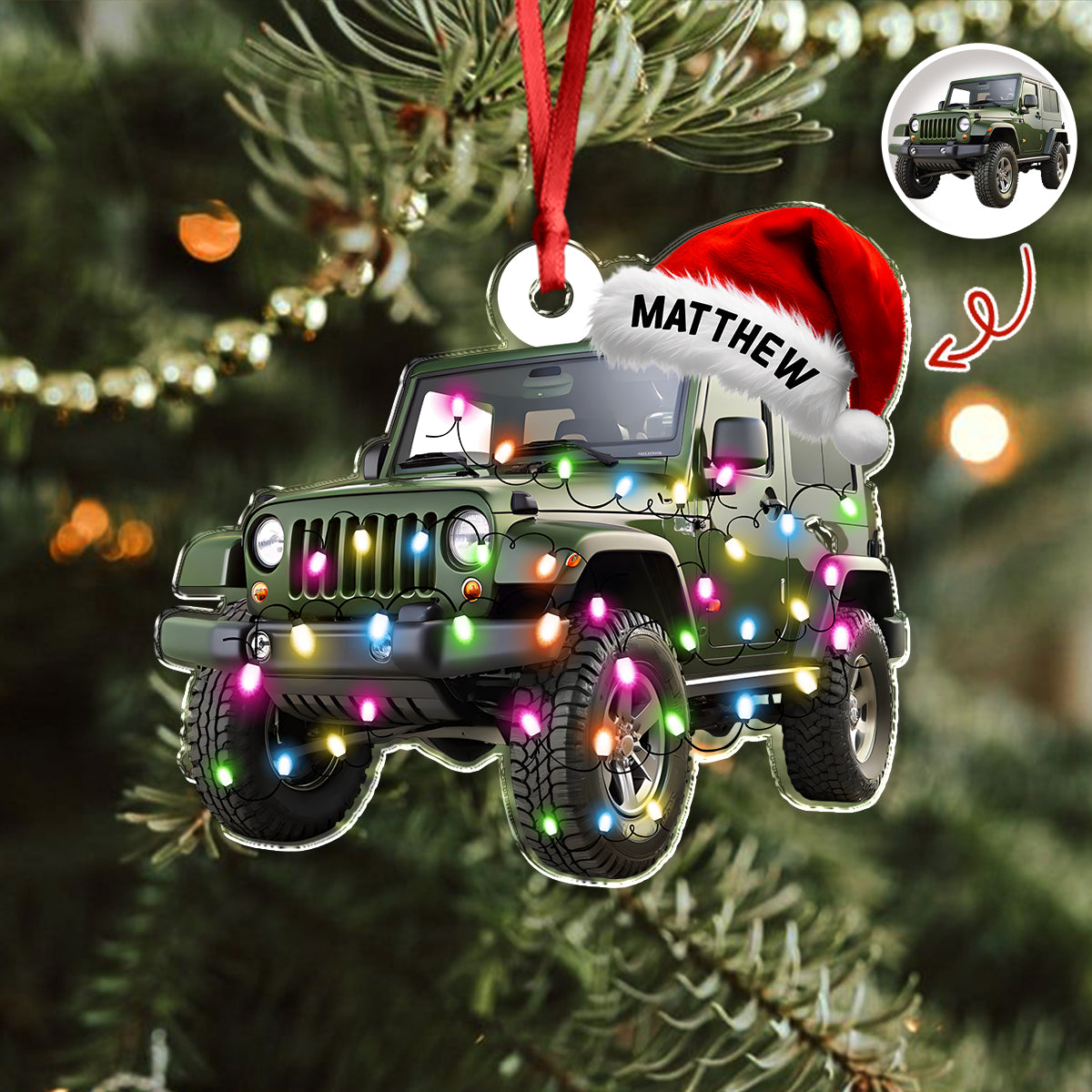 Custom Car Photo Acrylic Ornament  For Christmas TH10 894439