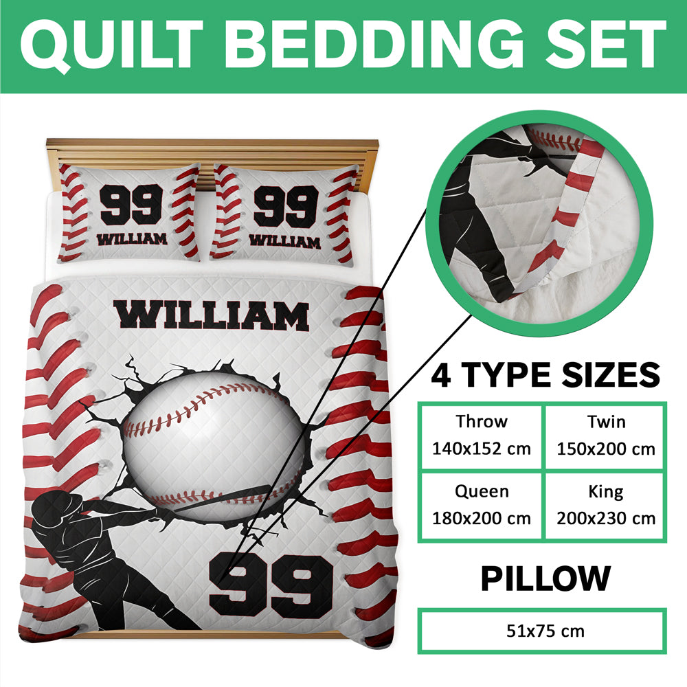 Custom Name And Number - Personalized Quilt Bedding Set For Baseball Lovers TH10 896695