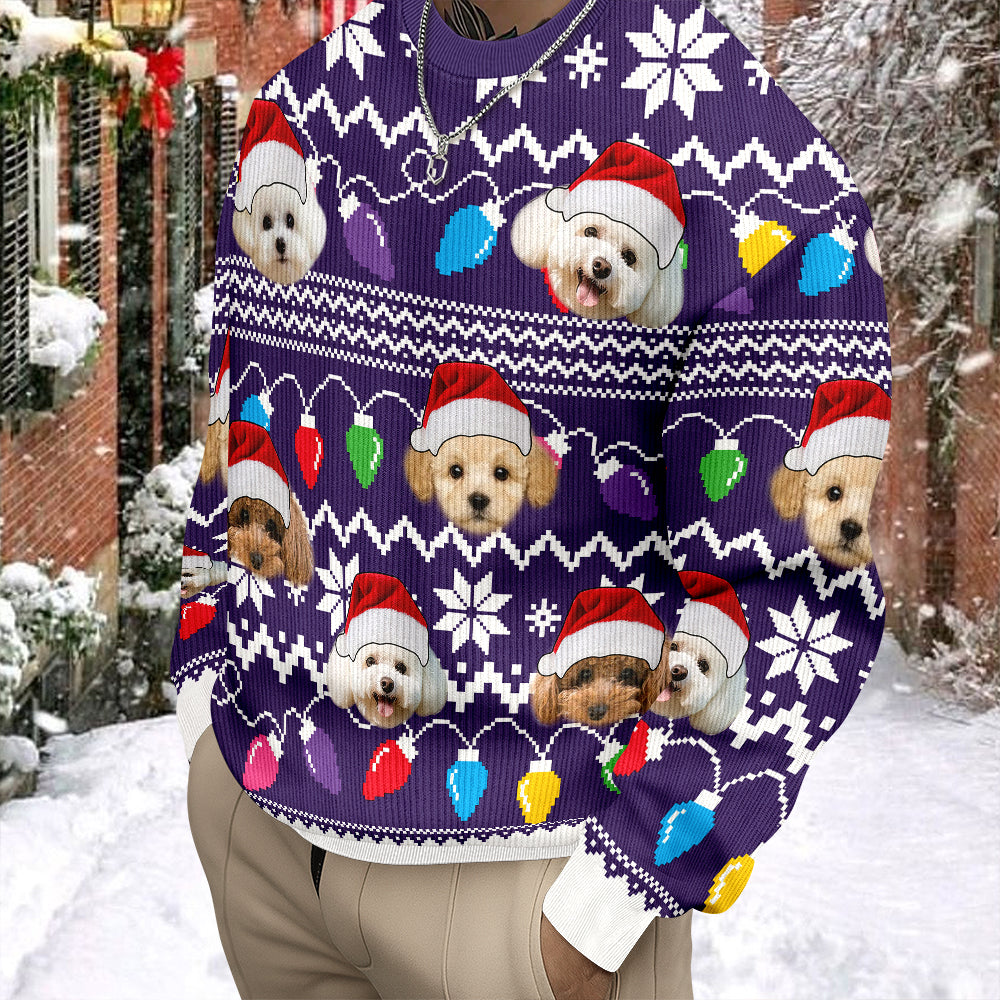 Custom Photo Xmas Leds Dog Ugly Sweater HO82 900078