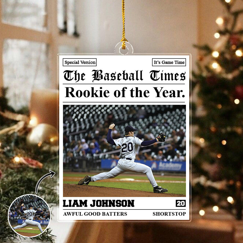 Custom Photo The Baseball Times Acrylic Ornament HA75 897212