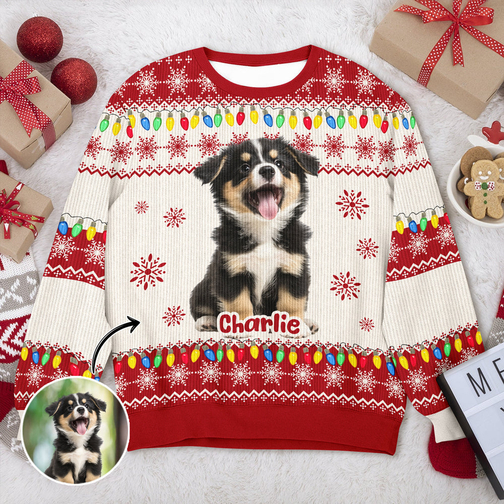 Custom Face Big Head Funny For Dog Lovers - Personalized Photo Ugly Sweater CH07 899304